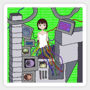 Serial Experiments Lain Hooked on the Wired Sticker